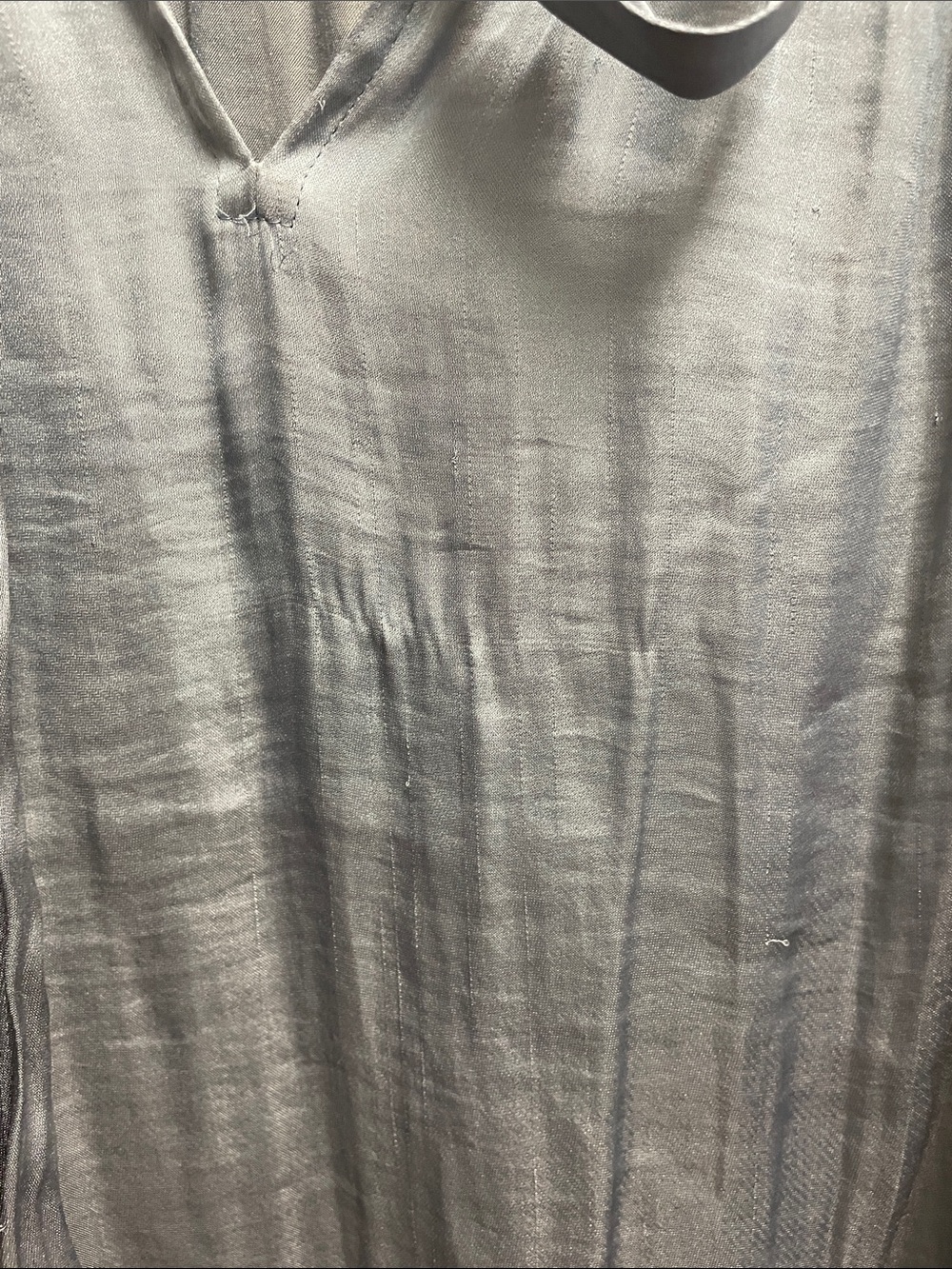 Banana Republic Slate Blue Ruffle Sleeve V-Neck Blouse - Picture 3 of 7